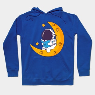 The Astronaut collection reading on the moon two stars Hoodie